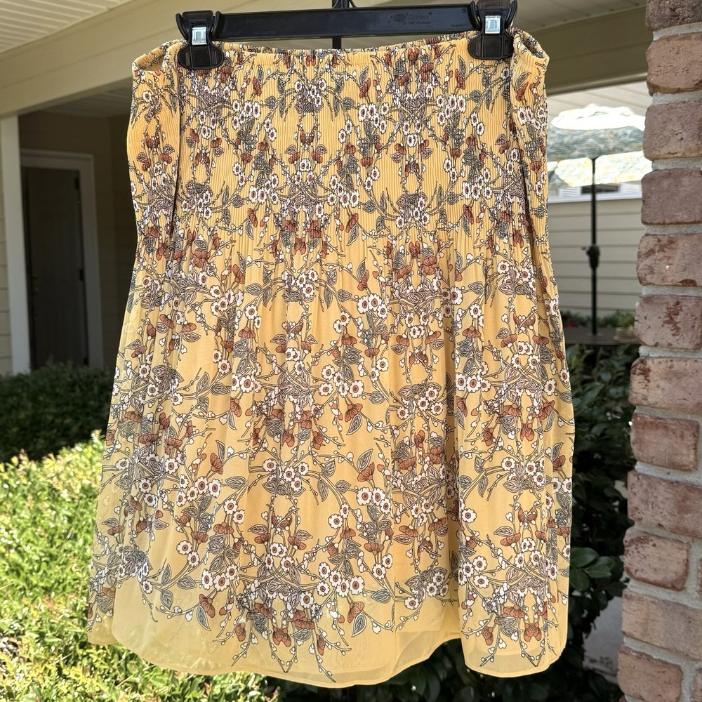 Max Studio Yellow Floral Maxi Skirt
